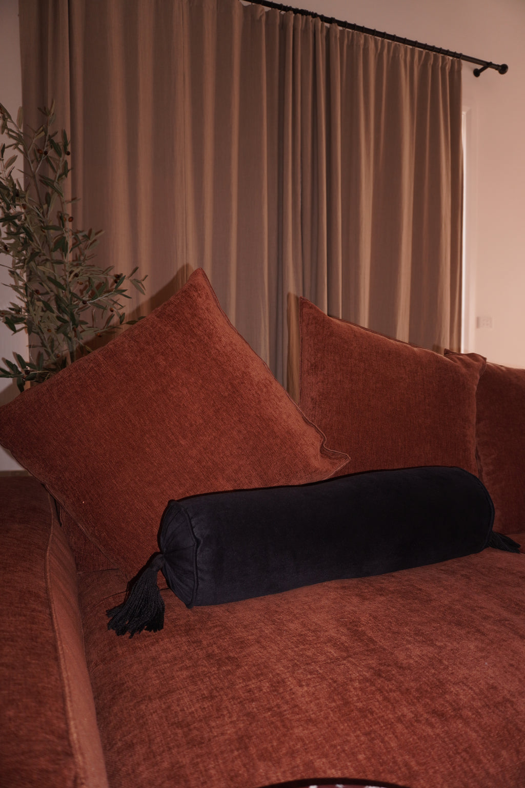 Black Tassel Bolster