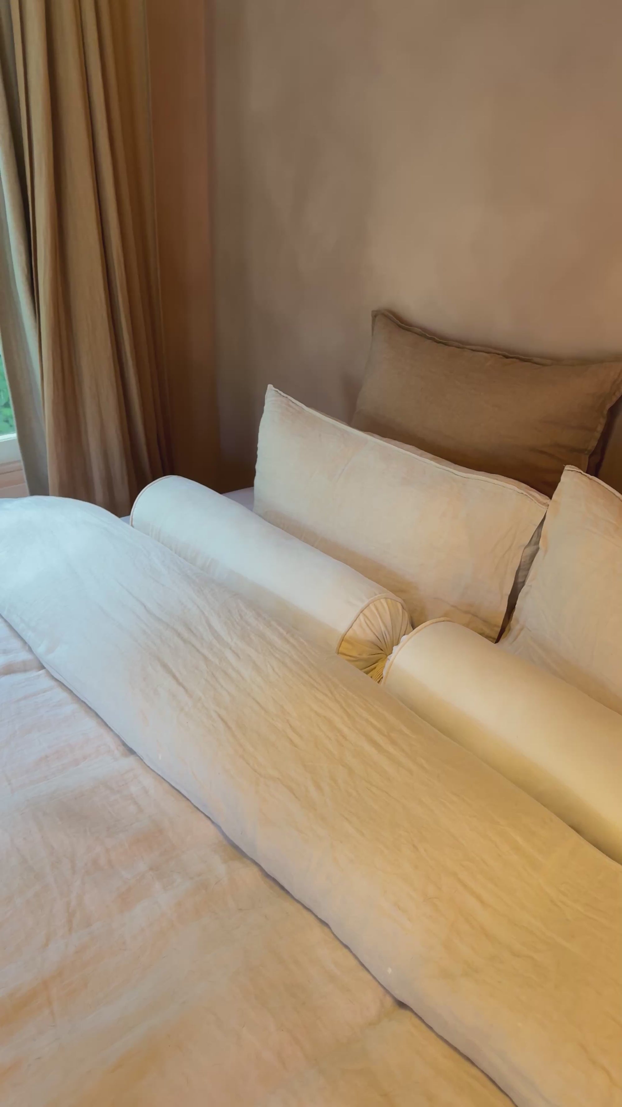 Cream Tassel Bolster Set